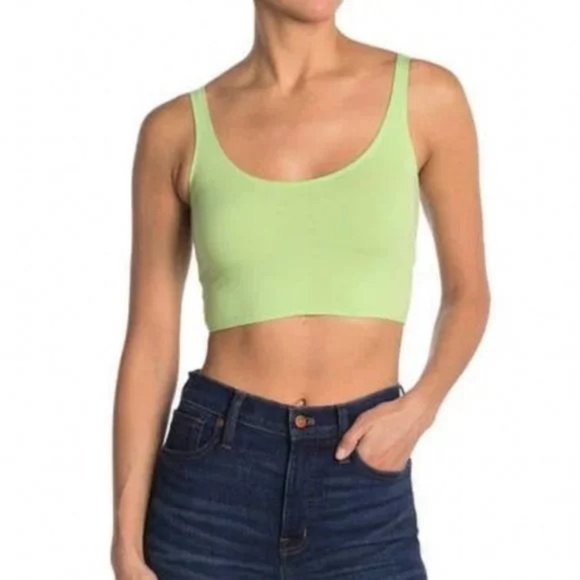 TOPSHOP Cami Cropped Tank in Green - NWT - Size 4 Petite - Picture 1 of 3